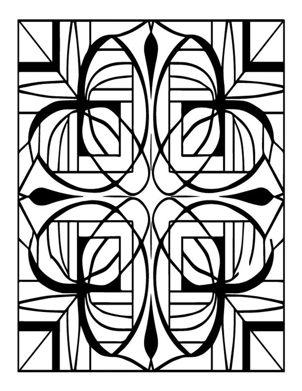 Abstract Coloring Pages | 50 Printable Coloring Pages | Pattern Coloring Pages | Relaxing Coloring Pages | Stress Relief Coloring