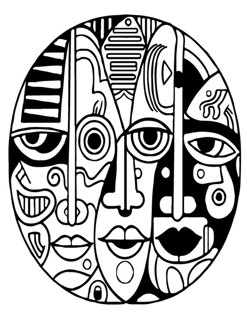 Volume 1 - Picasso Faces Coloring Pages | 50 Printable Coloring Pages | Abstract Coloring Pages | Relaxing Coloring Pages | Stress Relief