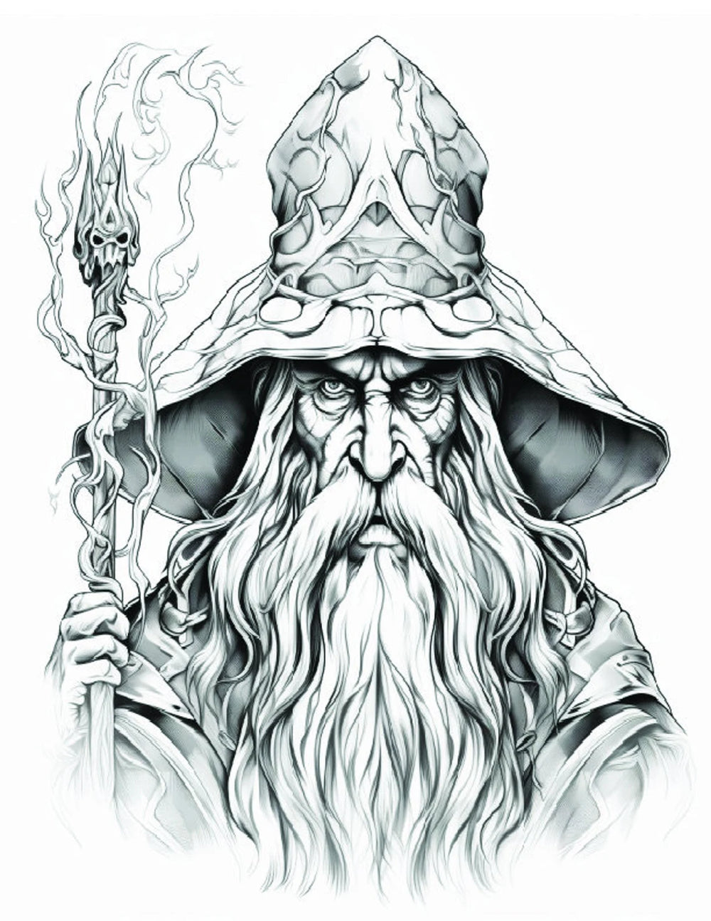 Fantasy Coloring Pages | 25 Printable Coloring Pages | Fantasy Adult Coloring | DND Coloring Pages | Grayscale Printable Coloring Book