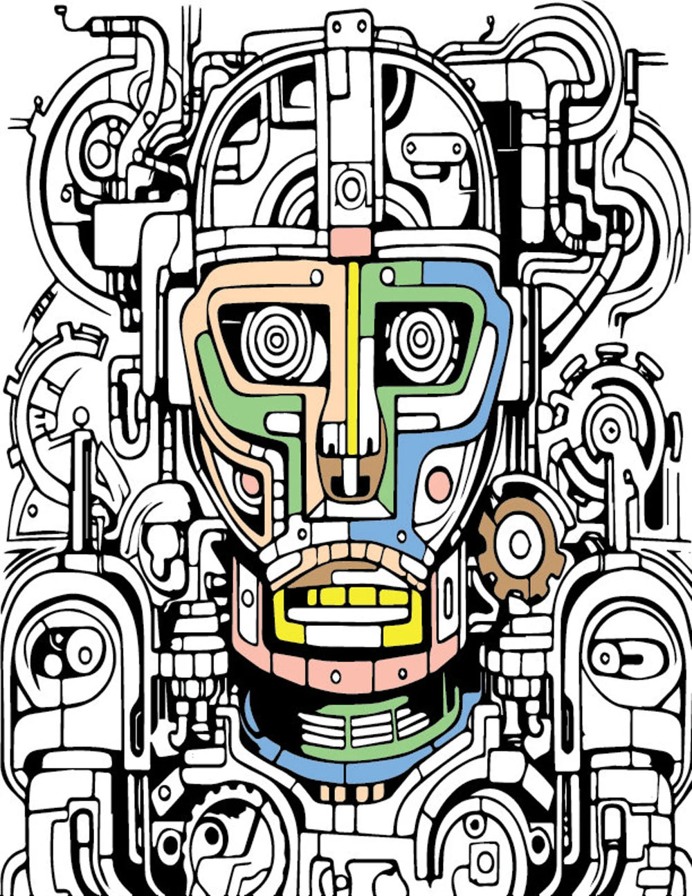 Robots & Futuristic Coloring Pages | 50 Printable Coloring Pages | Relaxing Coloring Pages | Stress Relief Coloring