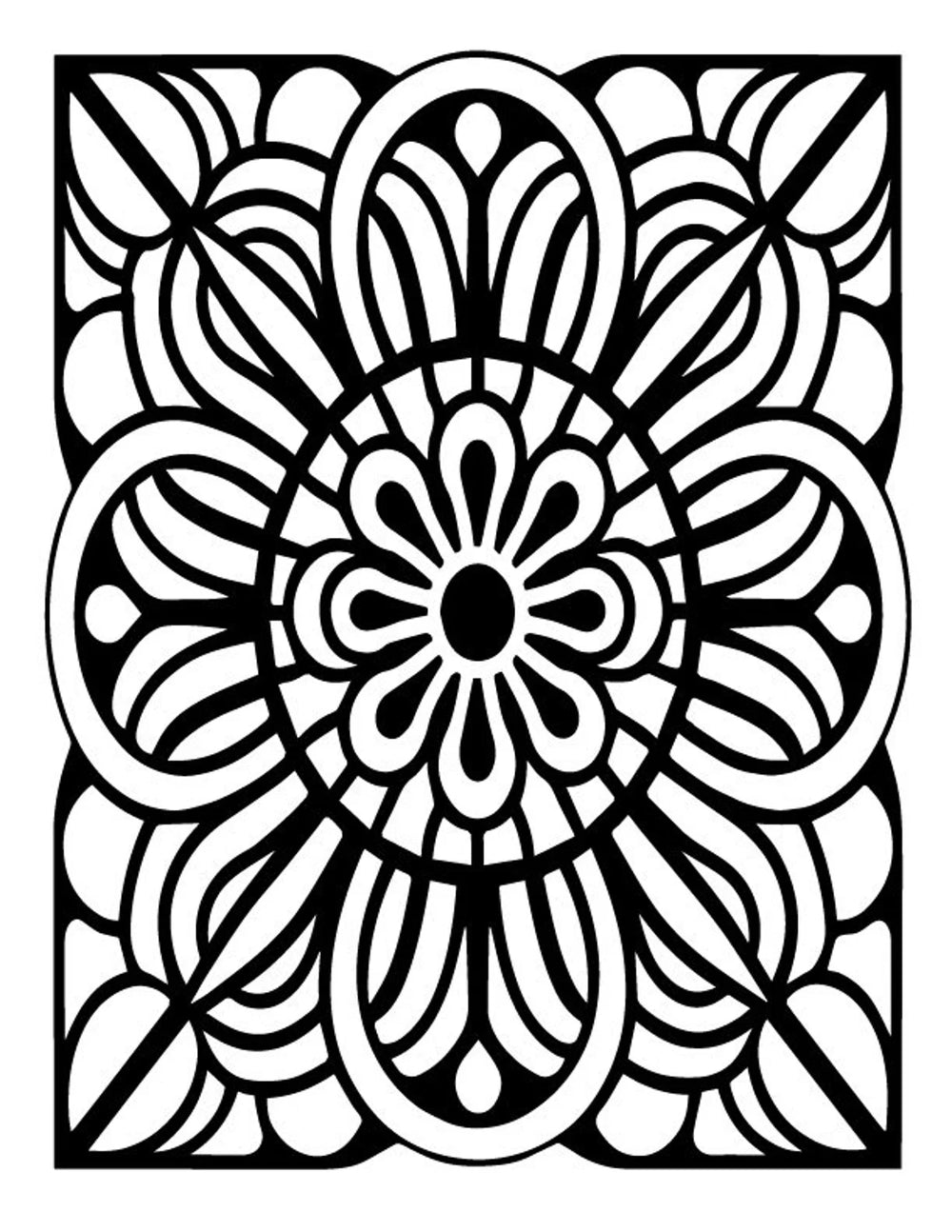 Abstract Coloring Pages | 50 Printable Coloring Pages | Pattern Coloring Pages | Relaxing Coloring Pages | Stress Relief Coloring