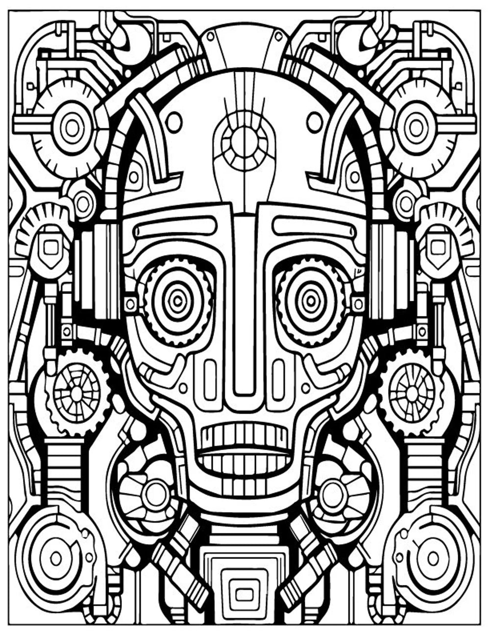 Robots & Futuristic Coloring Pages | 50 Printable Coloring Pages | Relaxing Coloring Pages | Stress Relief Coloring