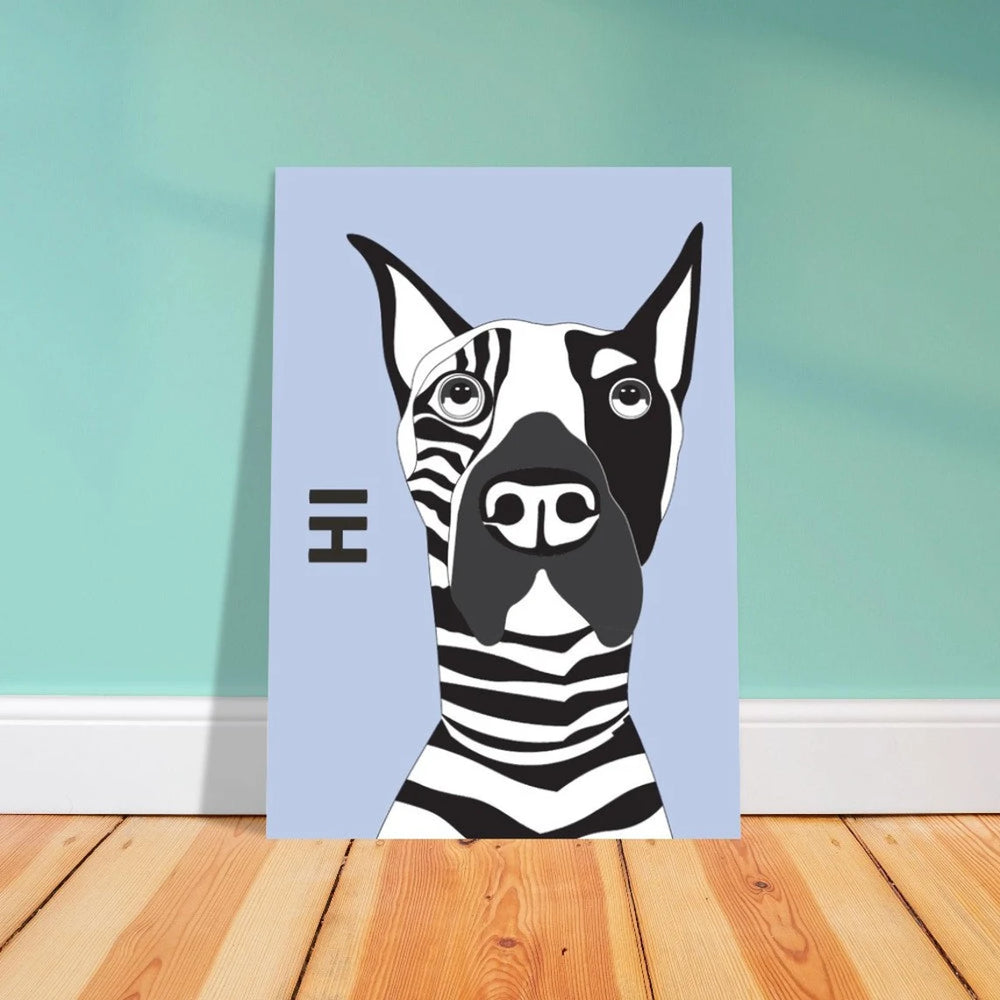 Premium Matte Paper Poster | Striped Doberman | Wall Art | Modern Doberman Art