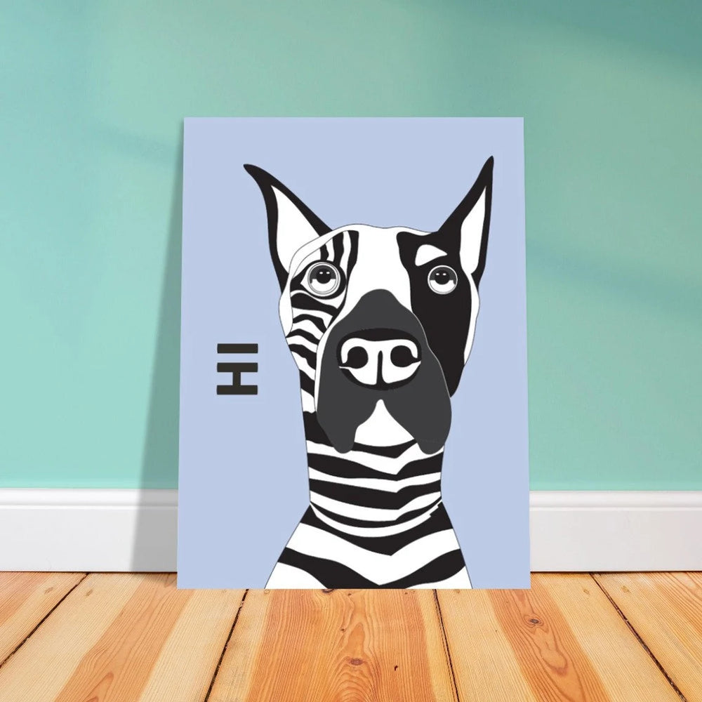 Premium Matte Paper Poster | Striped Doberman | Wall Art | Modern Doberman Art