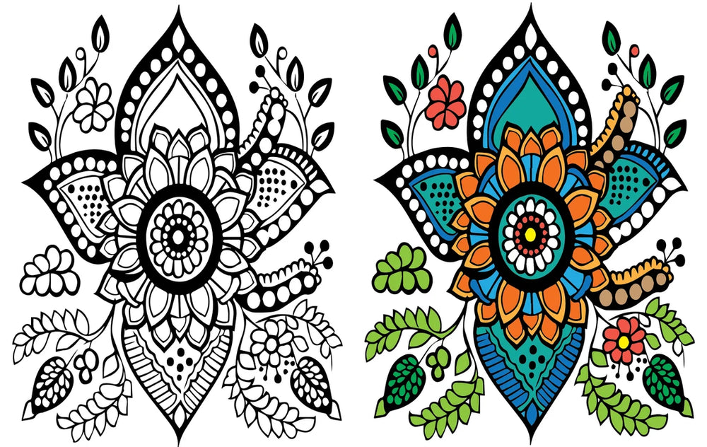 Indian Mehndi Coloring Pages | 50 Printable Coloring Pages | Henna-Inspired Designs Coloring | Relaxing & Stress Relief Coloring Pages