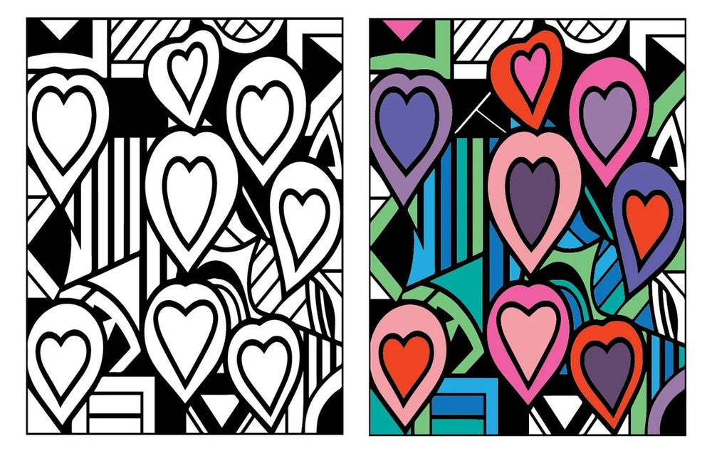 Love Year Round (or Valentine's Day) - Picasso Inspired | 50 Printable Abstract Coloring Pages | Relaxing and Stress Relief Coloring