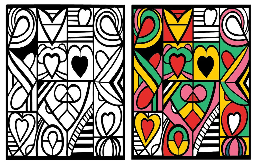 Love Year Round (or Valentine's Day) - Picasso Inspired | 50 Printable Abstract Coloring Pages | Relaxing and Stress Relief Coloring