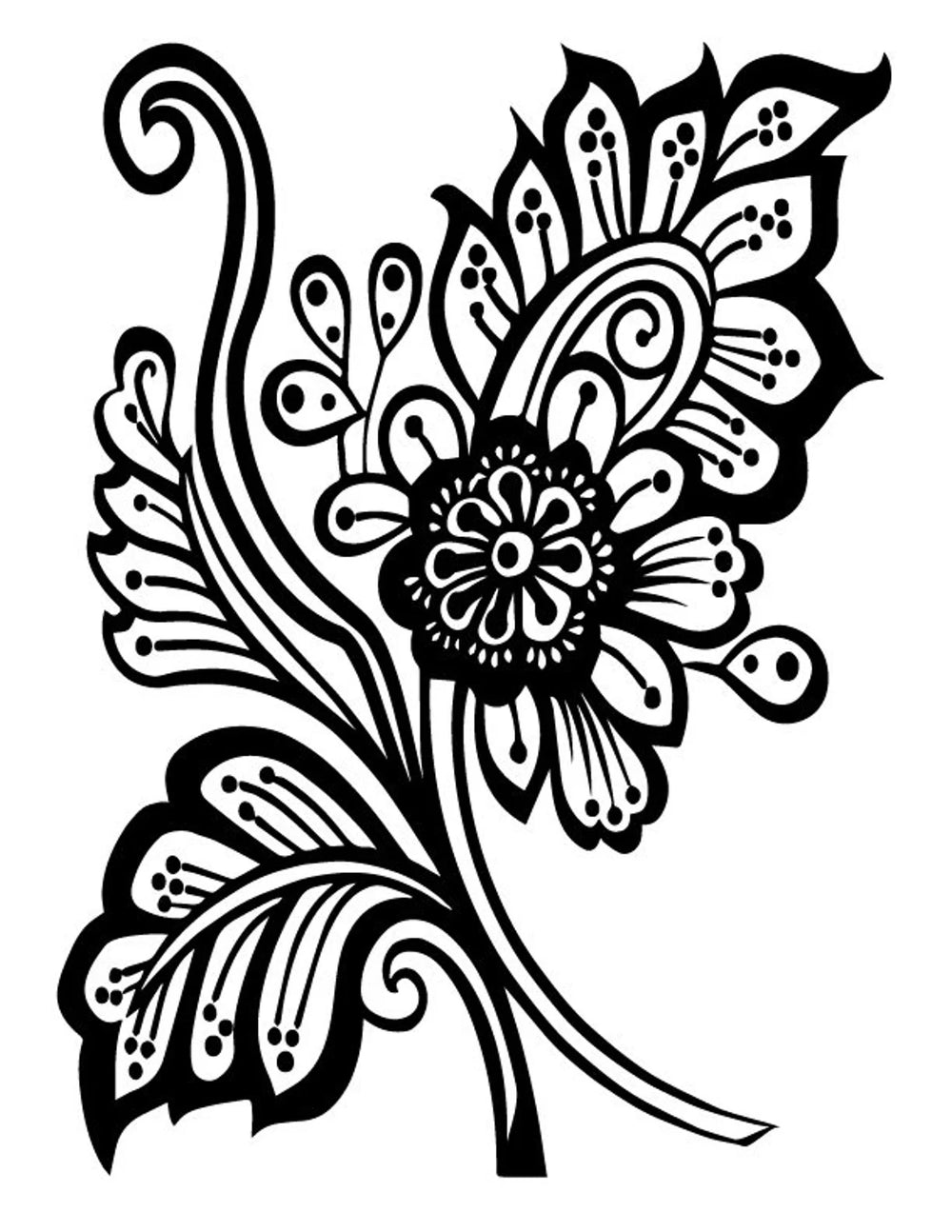 Indian Mehndi Coloring Pages | 50 Printable Coloring Pages | Henna-Inspired Designs Coloring | Relaxing & Stress Relief Coloring Pages