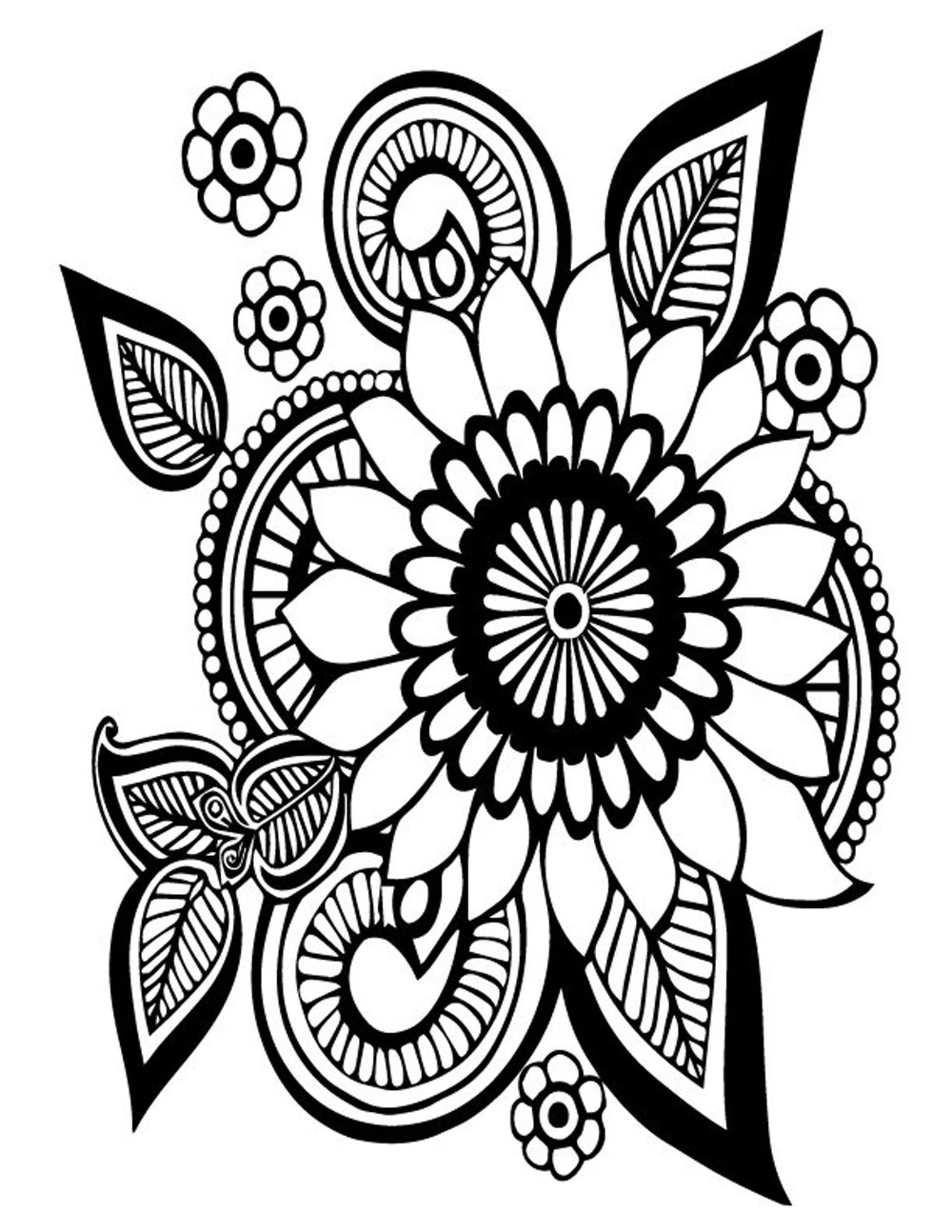 Indian Mehndi Coloring Pages | 50 Printable Coloring Pages | Henna-Inspired Designs Coloring | Relaxing & Stress Relief Coloring Pages