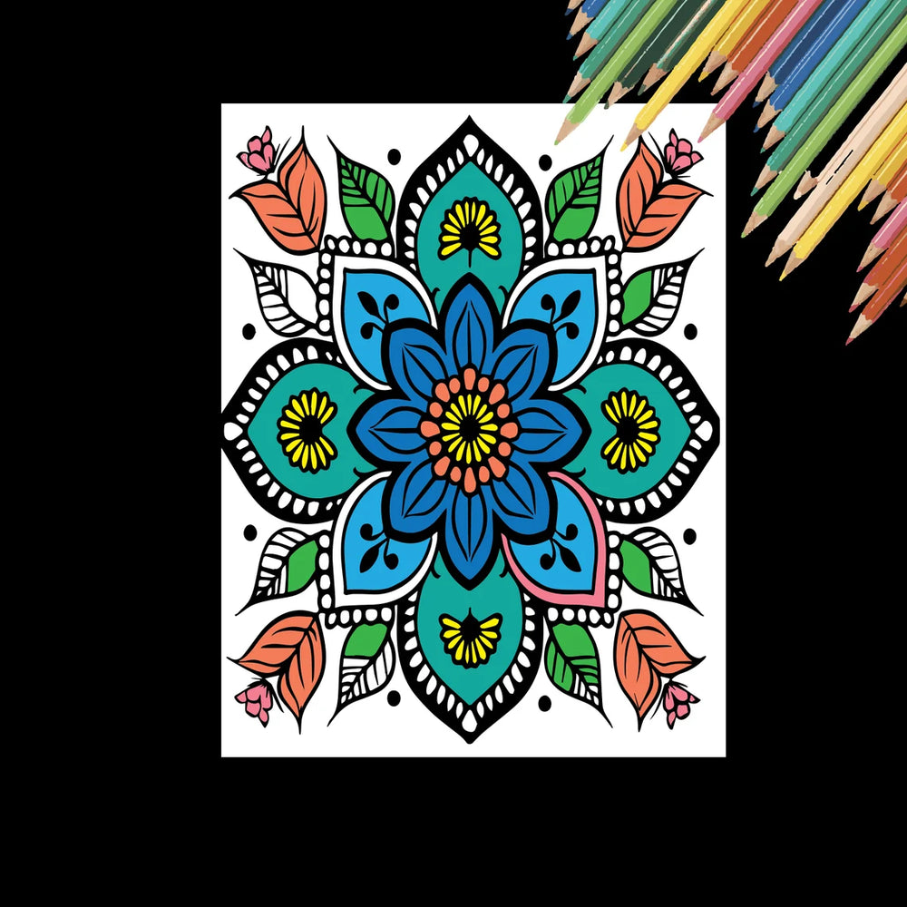 Indian Mehndi Coloring Pages | 50 Printable Coloring Pages | Henna-Inspired Designs Coloring | Relaxing & Stress Relief Coloring Pages