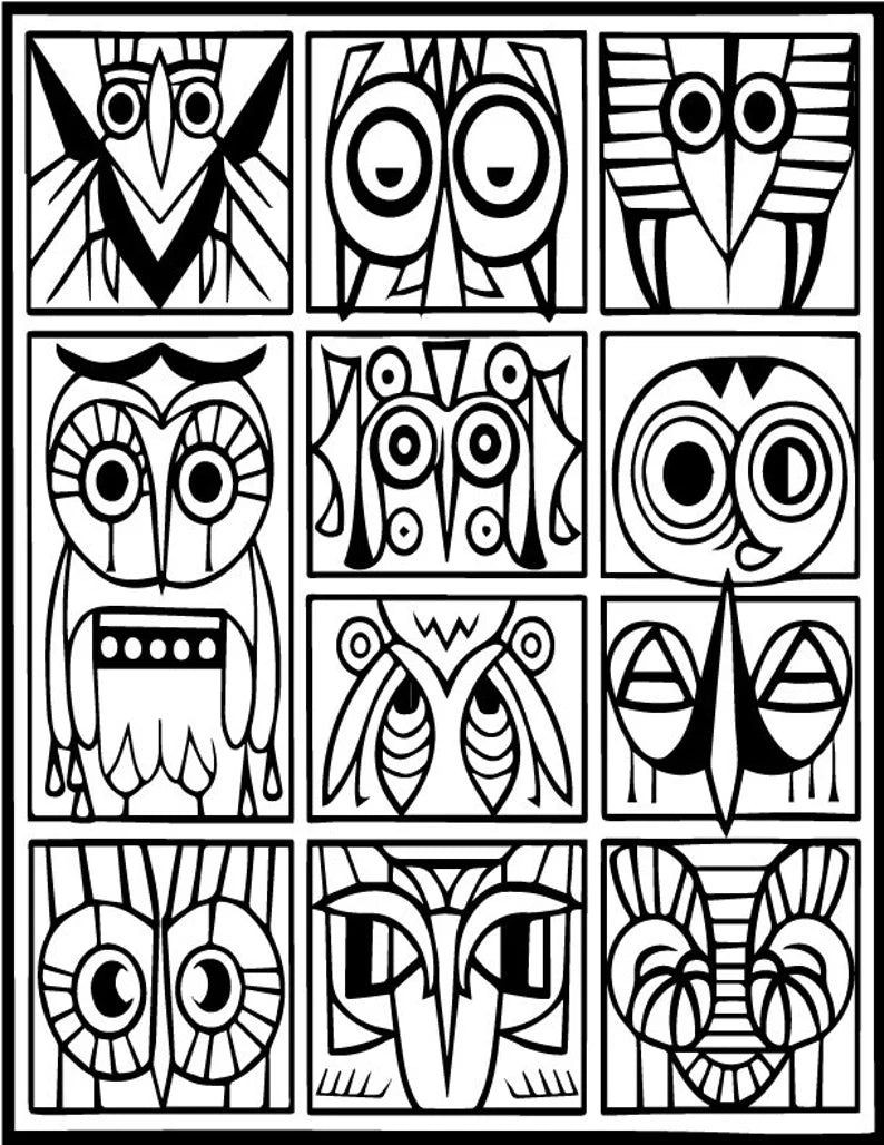 Picasso Inspired Creatures Coloring Pages | 50 Printable Coloring Pages | Abstract Coloring Pages | Relaxing and Stress Relief Coloring